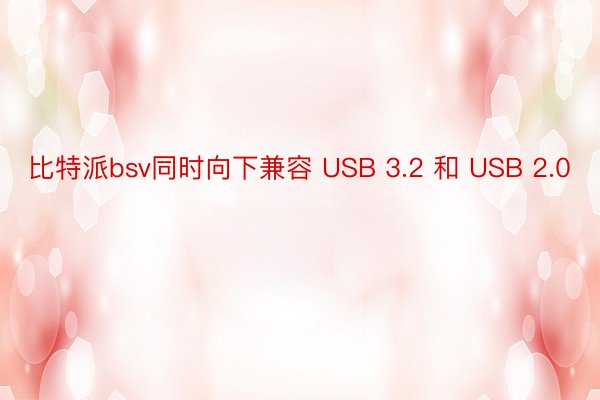 比特派bsv同时向下兼容 USB 3.2 和 USB 2.0