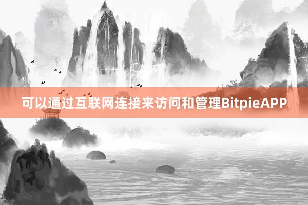 可以通过互联网连接来访问和管理BitpieAPP