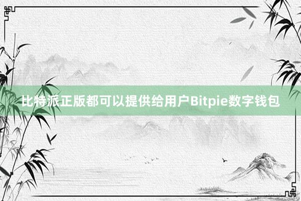 比特派正版都可以提供给用户Bitpie数字钱包