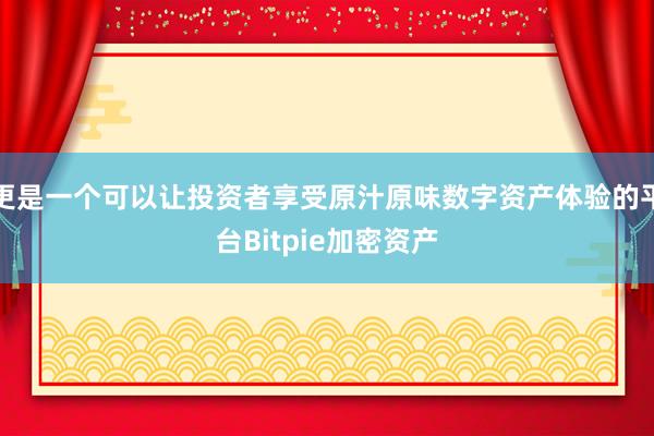 更是一个可以让投资者享受原汁原味数字资产体验的平台Bitpie加密资产