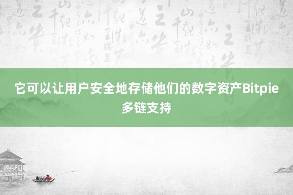 它可以让用户安全地存储他们的数字资产Bitpie多链支持