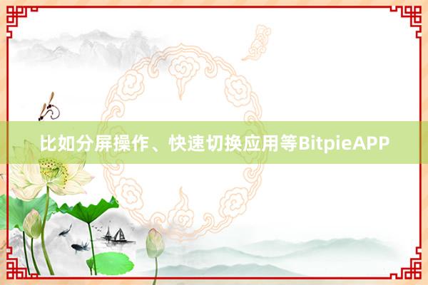 比如分屏操作、快速切换应用等BitpieAPP