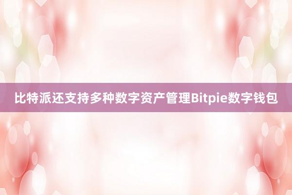 比特派还支持多种数字资产管理Bitpie数字钱包