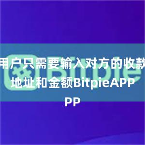 用户只需要输入对方的收款地址和金额BitpieAPP