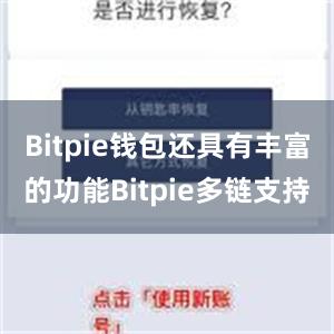 Bitpie钱包还具有丰富的功能Bitpie多链支持