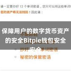 保障用户的数字货币资产的安全Bitpie钱包安全