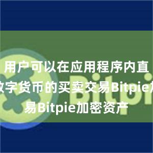 用户可以在应用程序内直接进行数字货币的买卖交易Bitpie加密资产