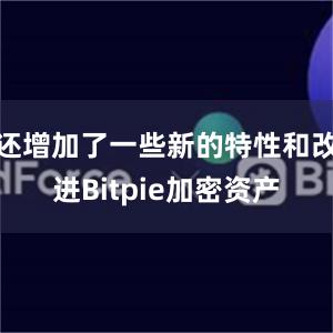 还增加了一些新的特性和改进Bitpie加密资产